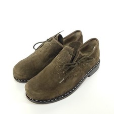 Meindl Haferlschuhe Herren Gr. EU 40 UK 6,5 Braun Leder Bestickt Tracht Schuhe