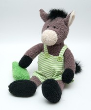 SunKid Esel mit Hose Latzhose und Kissen grün grau Stofftier Kuscheltier