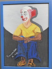 Bild  Clown handgemalt  55x75 cm Original Unikat Öl auf Leinwand