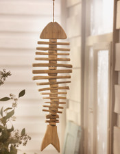 Treibholz Fisch Maritime Deko Fischgräte Xl Holz Hänger Naturbelassen L. 60 cm