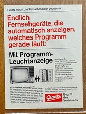 Graetz Fernseher Pfalzgraf Mandarin TV Original 1968 Vintage Advert Werbung