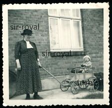 Bleckede Alt Wendischthun 1937 - Bollerwagen Vintage Mode - 1930er - Foto 6x6cm