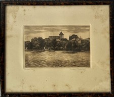 Radierung Blick auf Plön