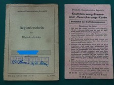 DDR Simson, SR 2E, Betriebserlaubnis, Zulassung, Registrierschein