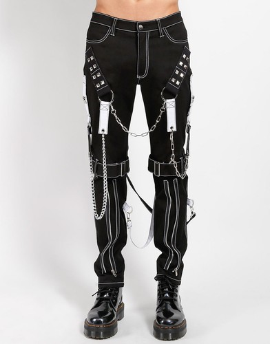 Gothic hose schwarz weiße - gothic,