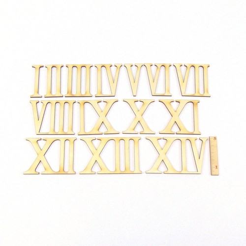 14x römische zahlen aus holz - 14x,