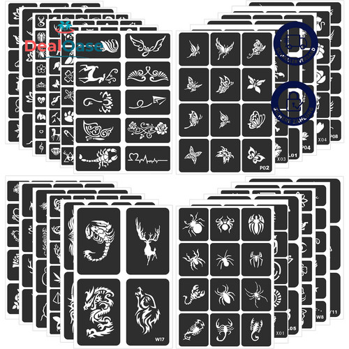Henna schablonen set blatt - 24,