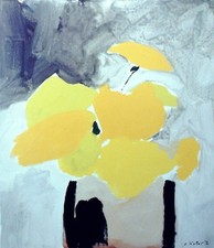 OSKAR KOLLER - BLUMEN VOR GRAU