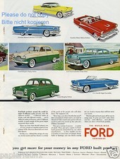 Amerikanische XL Ford Reklame von 1955 Werbung ad Traktor Truck Cabrio Kombi