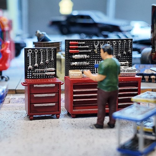 Diorama garage werkbank - diorama,