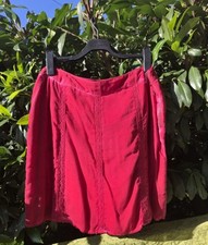 Charles Vögele Damen   Rock Gr. 44 rot Knielang Viskose Futter Baumwolle