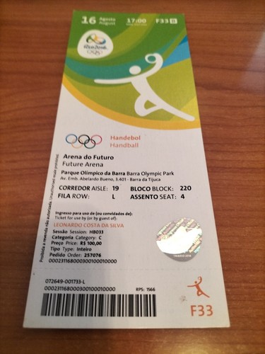 Used ticket olympic - ticket,