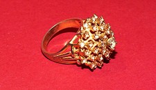 Goldener Ring Damen Schmuck Vintage, 70er Jahre, Modeschmuck