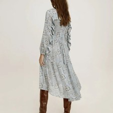 MANGO  MAXIKLEID HEMDBLUSENKLEID LUREXFADEN SOMMERKLEID  Gr. M NEUW.!