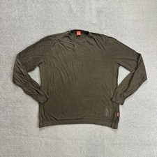 HUGO BOSS Herren Pullover Gr XL Leinen Sweater Strickpullover Logo 15616 Grün