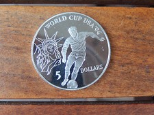 5 Dollars Niue 1991 Silber PP WM 1994 Spieler am Ball
