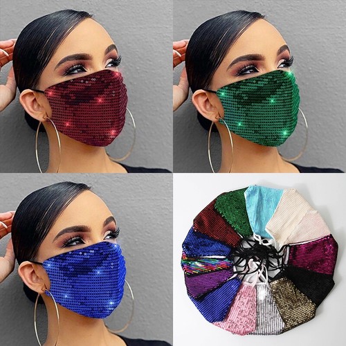 Damen stoffmaske mit - stoffmaske, glitzer