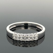 RING GR.18 (CA. 57) AUS 375/- WEIßGOLD MIT BRILLANTEN (CA. 0,25CT.) SCHMUCKJAGD