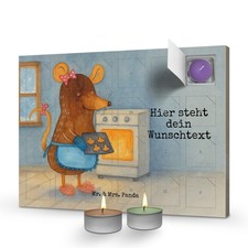Personalisierter Duftkerzen Adventskalender Maus Kekse Design - Geschenk Win..
