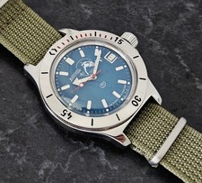 VOSTOK AMPHIBIA Scuba Dude AUTOMATIC Date Stainless Steel 200M Diver Watch NATO