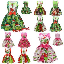 Das Grinch Girls Bow Princess Kleid ärmelloses Weihnachts geburtstags Tutu Kleid