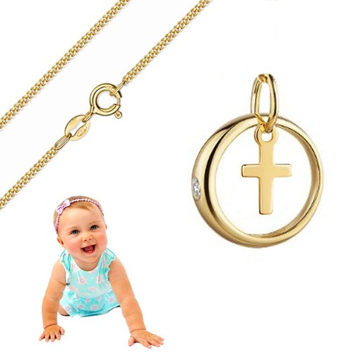 Taufring mit kreuz echt gold - mit,