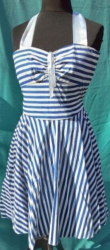 Handmade rockabilly kleid blau - rockabilly,