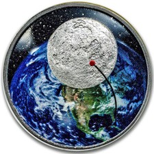 USA 1 $ 2019 Silver Eagle gewölbt, 50 Jahre Mondlandung, 1 oz.Silber,PP, Zertif.