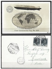 Zeppelin Erster Südamerikaflug 1930 Weltkarte Karte LZ127 Sevilla (226)