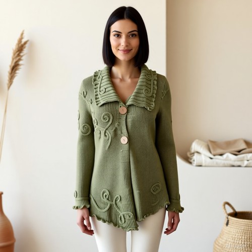 Boho folklore strickjacke - boho,