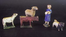 - 5 uralte KRIPPENFIGUREN -