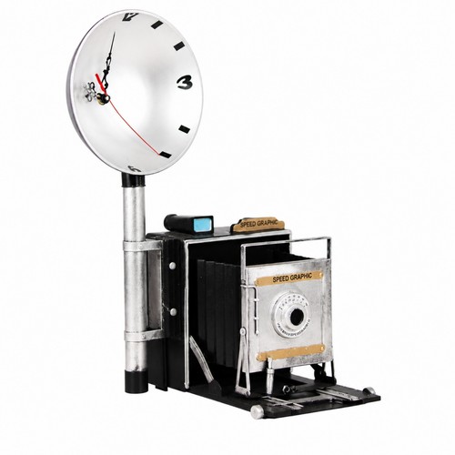 Retro kamerauhr metallisch - retro-kamerauhr,