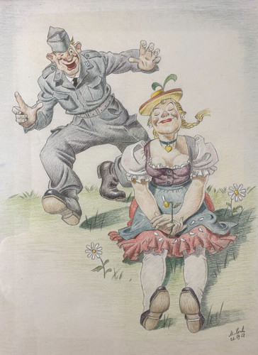 Original zeichnung karikatur - original,