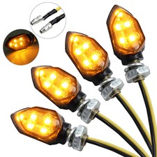2 Paar Mini Led Blinker schwarz getönt Motorrad Quad High Qualität