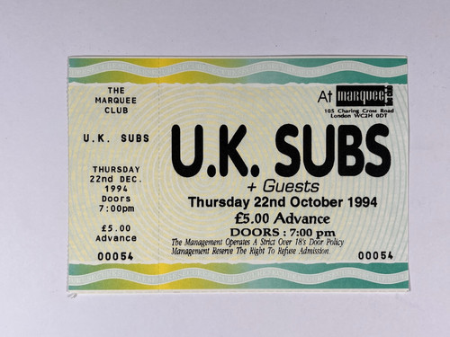 Subs complete ticket - u.k.,