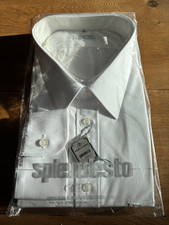 Vintage "Seidensticker-Splendesto-CITY" Herren - Hemd-Tailliert-Weiß-45-Neu-OVP