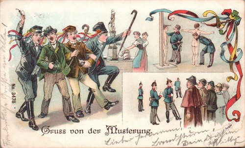 Gruss von der musterung - ak,