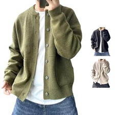 Wintermode Herren Strickjacke Mode Pullover Einfarbig Cardigan
