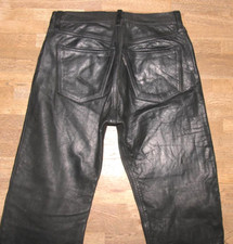 fette  ENJOY  Herren- LEDERJEANS / Nubuk- Lederhose in schwarz W31 / L30