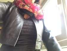 ♥ trendiges Leder Bolero ♥ mit Schluppe ♥ Gr. 36 ♥ dunkelbraun * NP 249 EUR