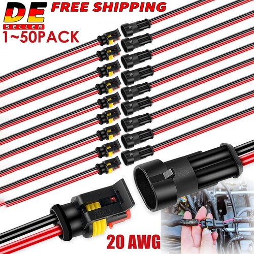 50x auto stecker polig - auto, 2-polig