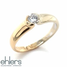 Brillantring 585er Gelbgold Solitär 0,18ct Diamant bicolor 14kt Gold Antrag 1535
