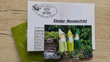 Bastelpackung Herbst, 3 Moos-Wichtel, Weihnachtswichtel, Nähen,8 cm Größe, Neu