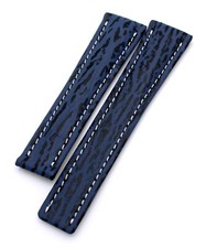 22mm/18 Uhrband echt Haifisch für Breitling Faltschließe Germany HAI Shark Band