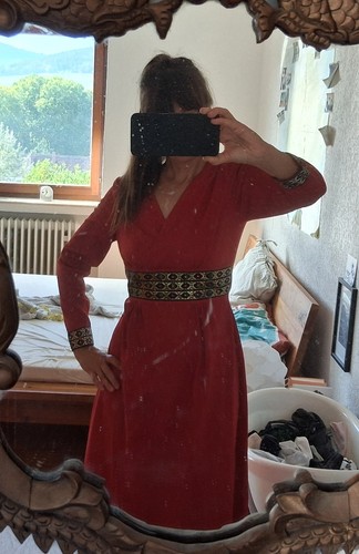 70er jahre kleid - kleid,, rot,