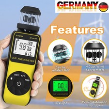Digitaler Windrichtungs-Anemometer Windmesser 0,7-42m/s Temperaturmesser Backlit