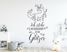 Wandtatoo Mädchenzimmer Jugendzimmer Mädchen Wandtattoo Einhorn Kristalle pm461