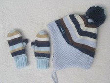 ☃️H&M☃️Sehr schönes Wi.-Set☃️Bommel-Mütze & Handschuhe / Fäustlinge☃️Gr. 74/80☃️