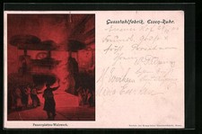 Ansichtskarte Essen /Ruhr, Panzerplatten-Walzwerk mit Arbeitern 