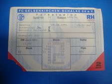 91/92 Ticket FC Schalke 04 BVB